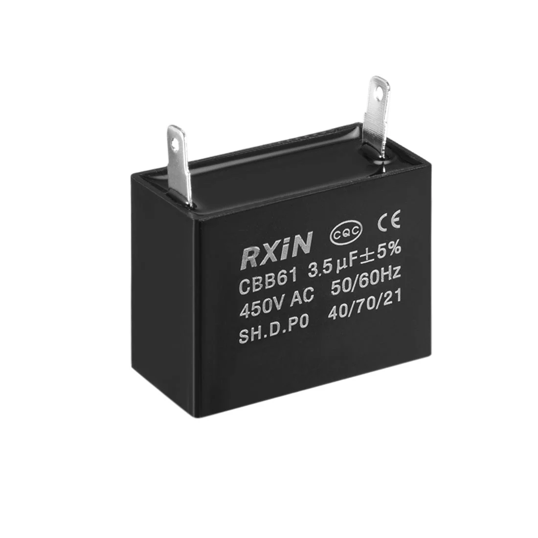 CBB61 Run Capacitor 450V AC 3.5uF Single Insert Metallized Polypropylene Film Capacitors for Ceiling Fan