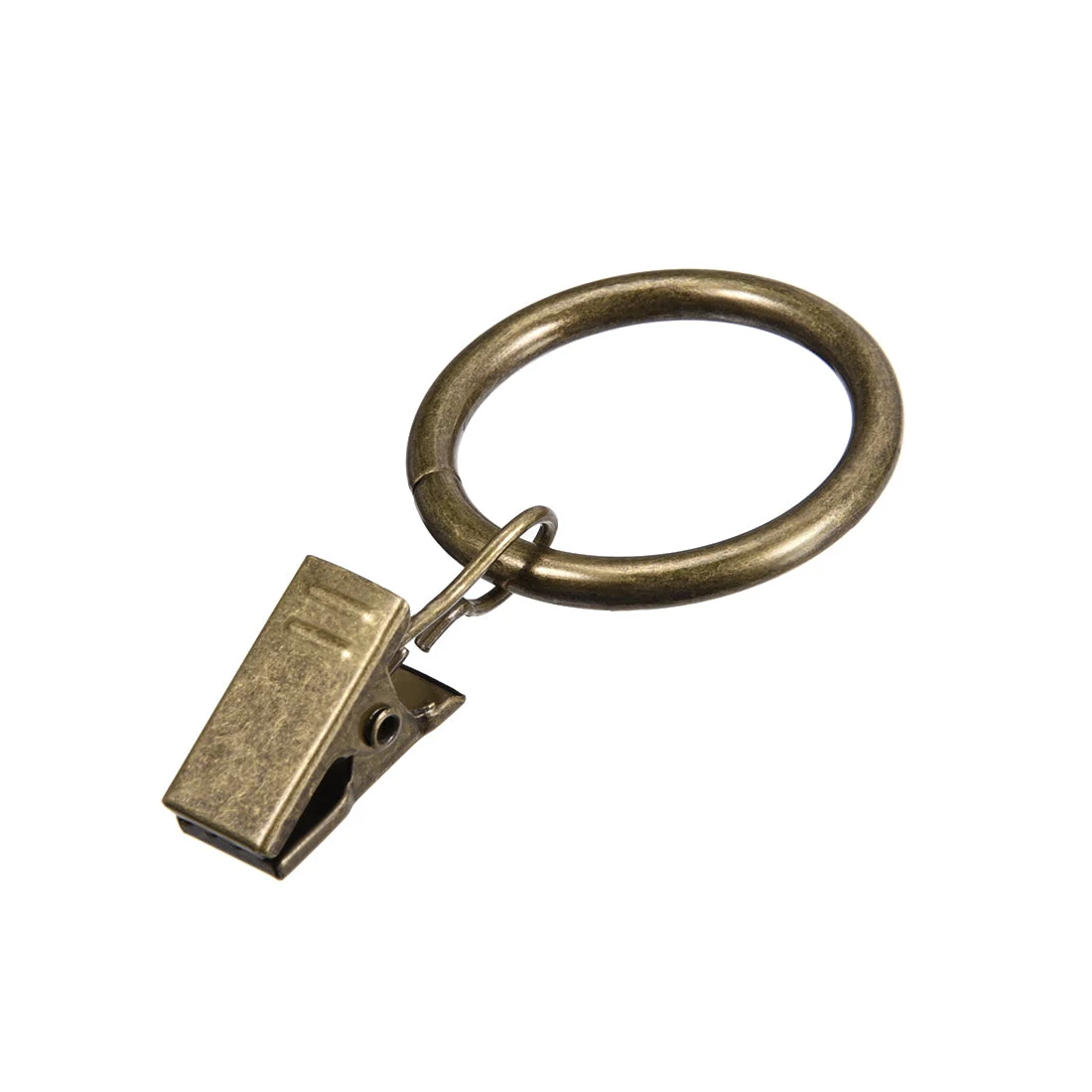 Curtain Clip Rings with Hooks Metal 1 Inch Inner Dia 3.5mm Thickness Drapery Ring for Window Curtain Rods Bronze Tone 24 Pcs
