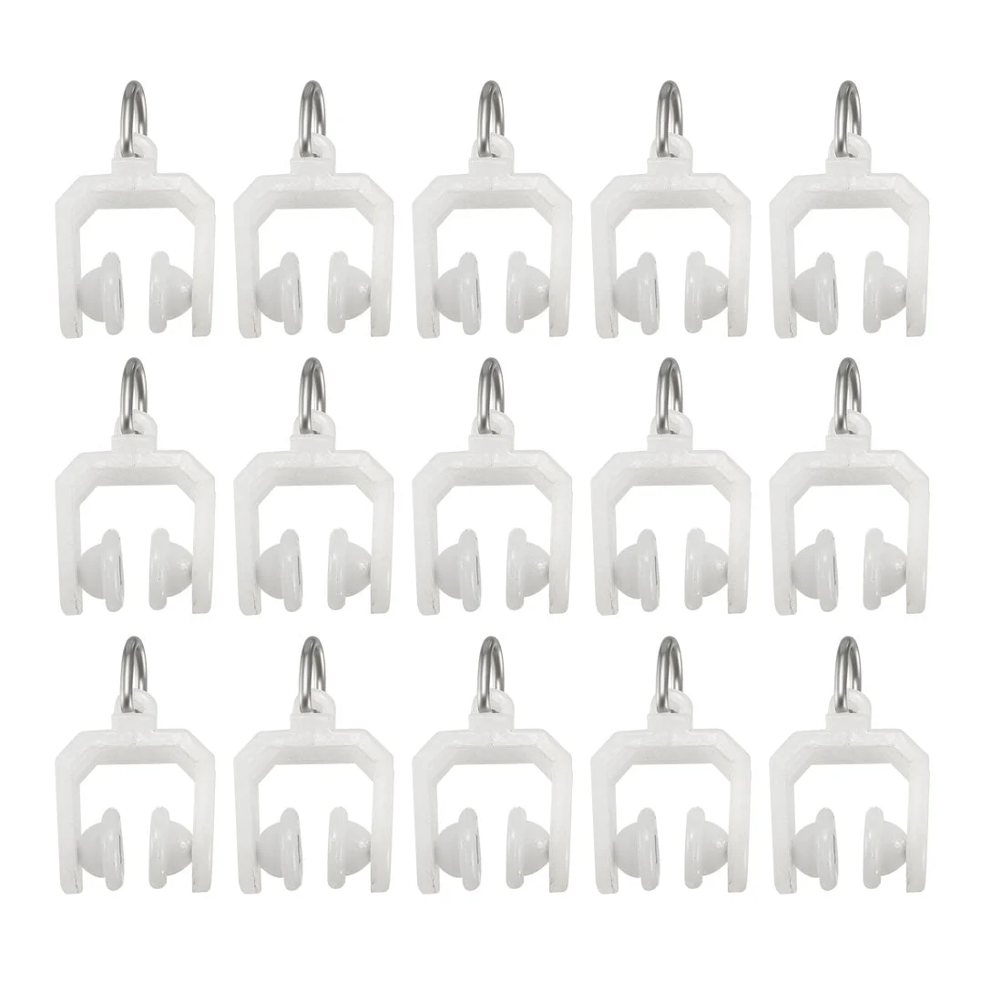 Uxcell Curtain Track Plastic Twin Wheeled Carriers Drapery Rail Sliding Glider for Window Shower Curtain Tracks 9mm Dia 30 Pcs