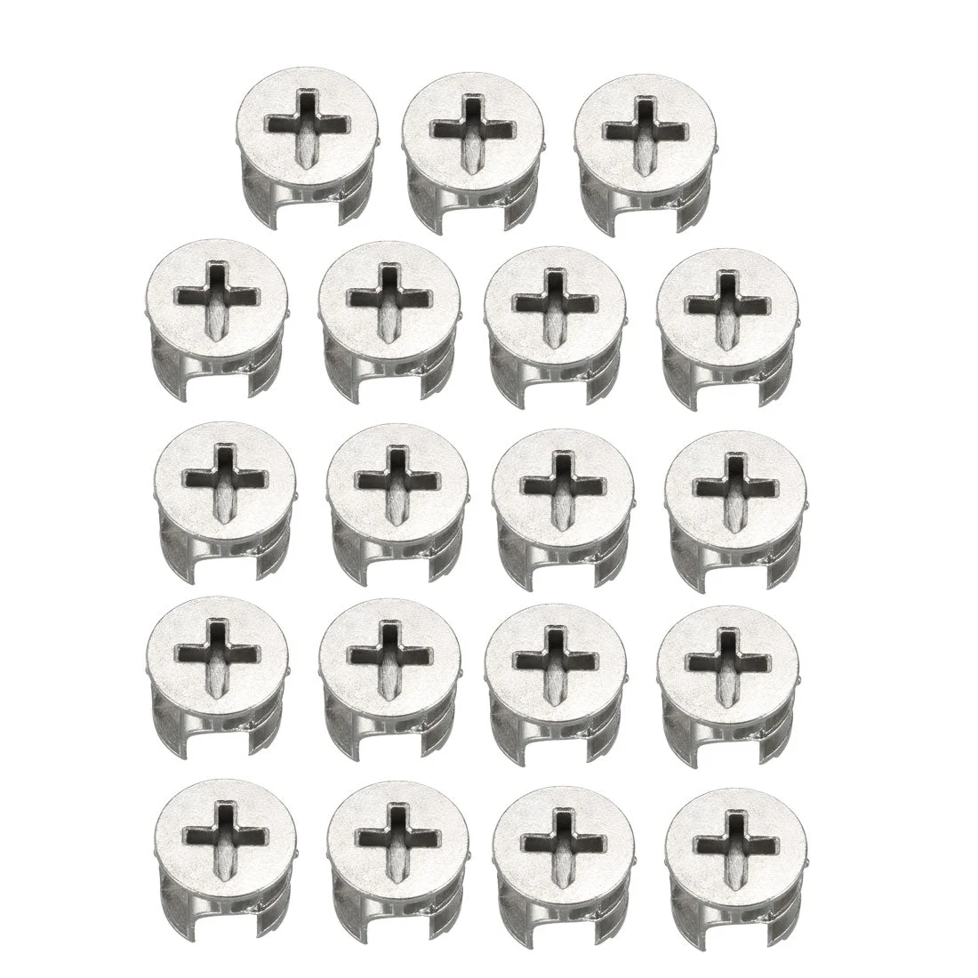 Uxcell 15mm Dia Furniture Connecting Cam Lock Fittings Nut Zinc Alloy Silver Tone 15pcs