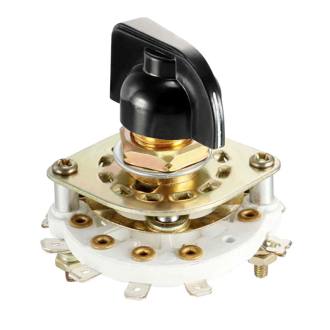 2P4T 2 Pole 4 Position Selectable 1 Deck Band Channel Rotary Switch Selector with Knob