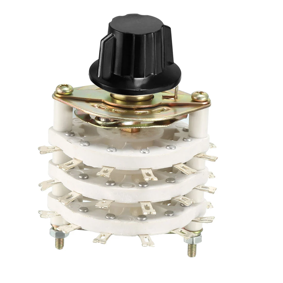 3P6T 3 Pole 6 Position 3 Deck Band Channel Rotary Switch Selector with Plastic Knob