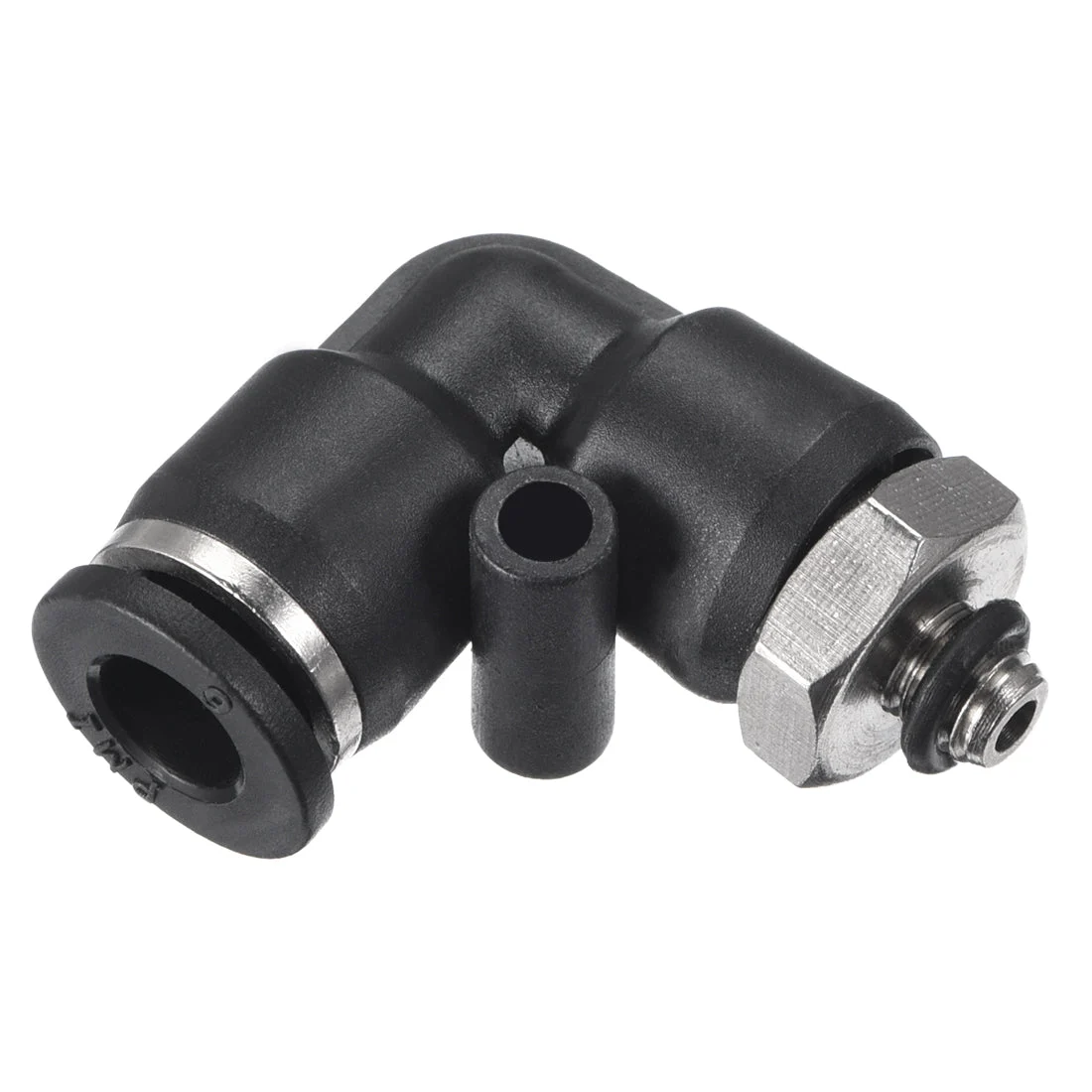 PL6-M5 Pneumatic Push to Connect Fitting, Male Elbow - 15/64" Tube OD x M5 Thread Tube Fitting 4pcs