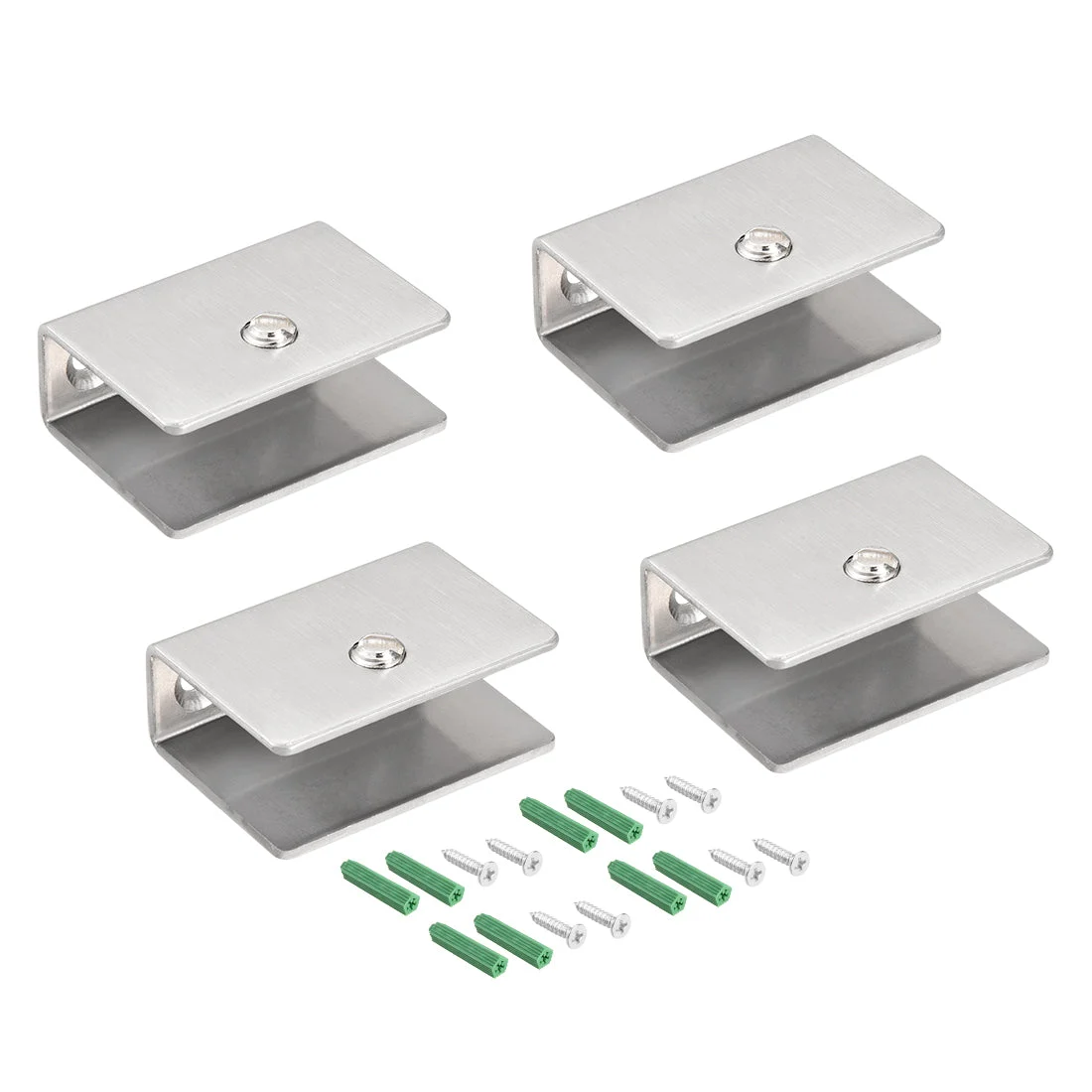 Glass Shelf Brackets Stainless Steel Holder Rectangle for 10-14mm Thickness 4pcs