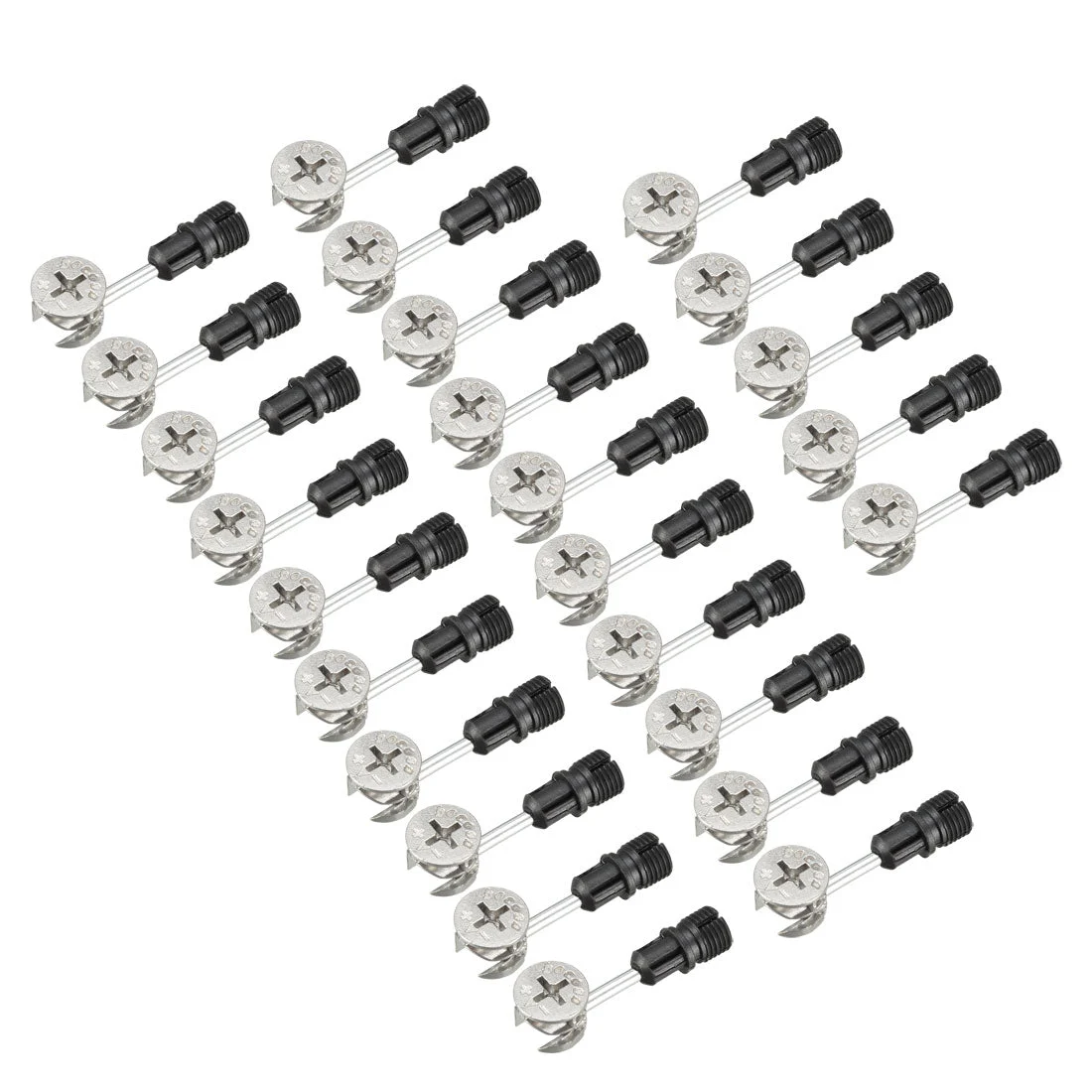 25 Sets Furniture Connecting 15mm OD Eccentric Wheel Cam Fitting Silver Tone