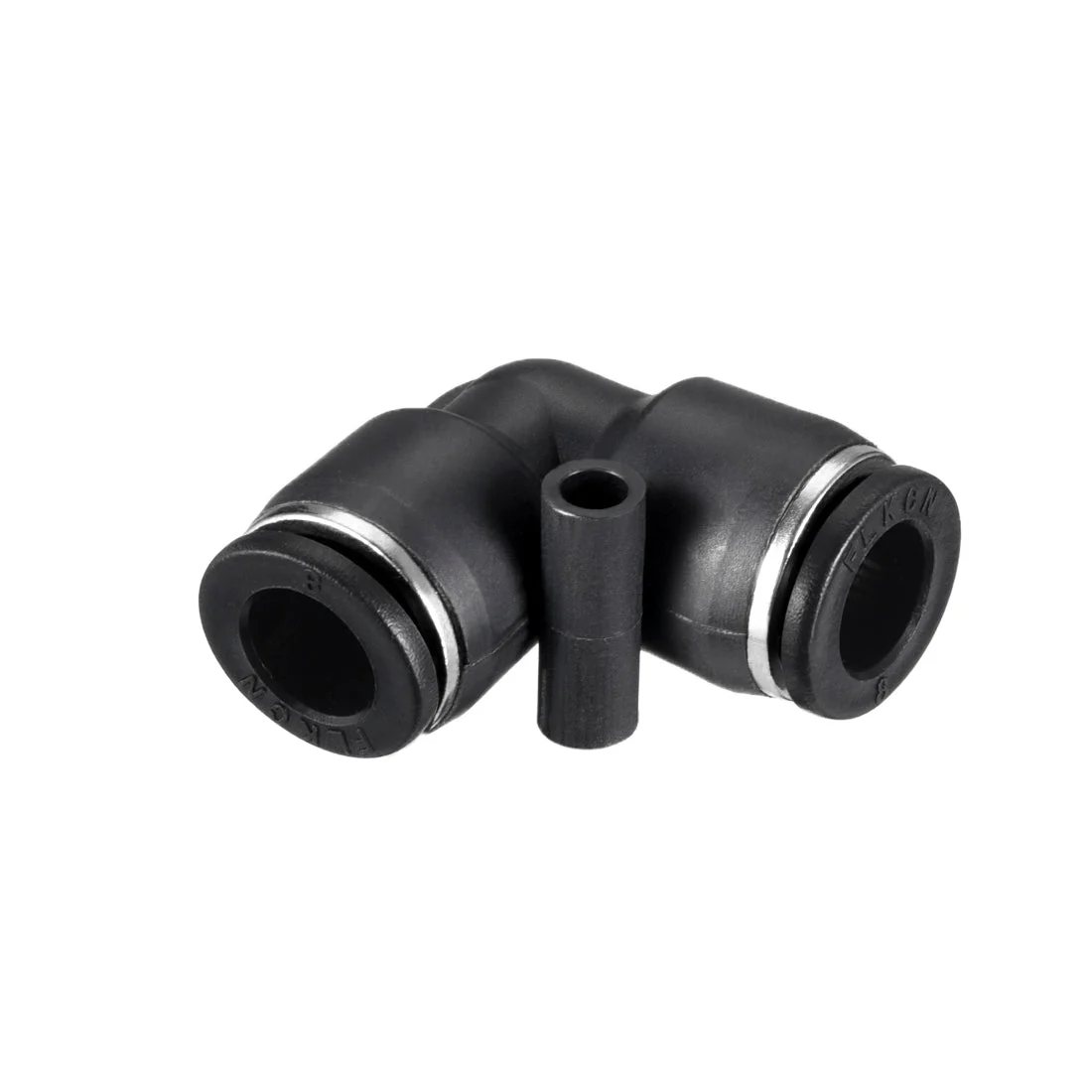 Plastic Elbow Push to Connect Tube Fitting 8mm Tube OD Black 2pcs