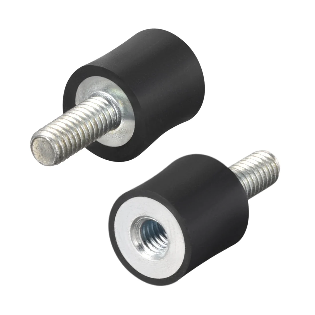 M4x10 Thread Male Female Rubber Mounts,Vibration Isolators,10mm x 10mm Black 2pcs