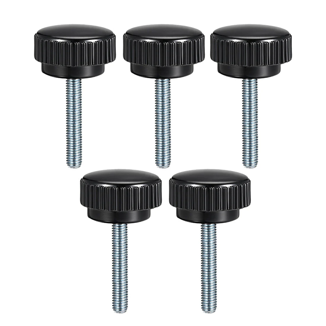M8 x 40mm Male Thread Knurled Clamping Knobs Grip Thumb Screw on Type 5 Pcs