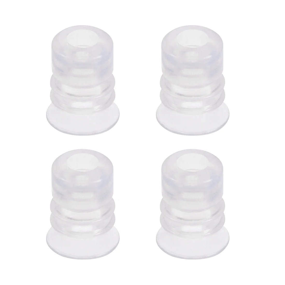 Clear White Soft Silicone Waterproof Vacuum Suction Cup 10mmx5mm Bellows Suction Cup,4pcs