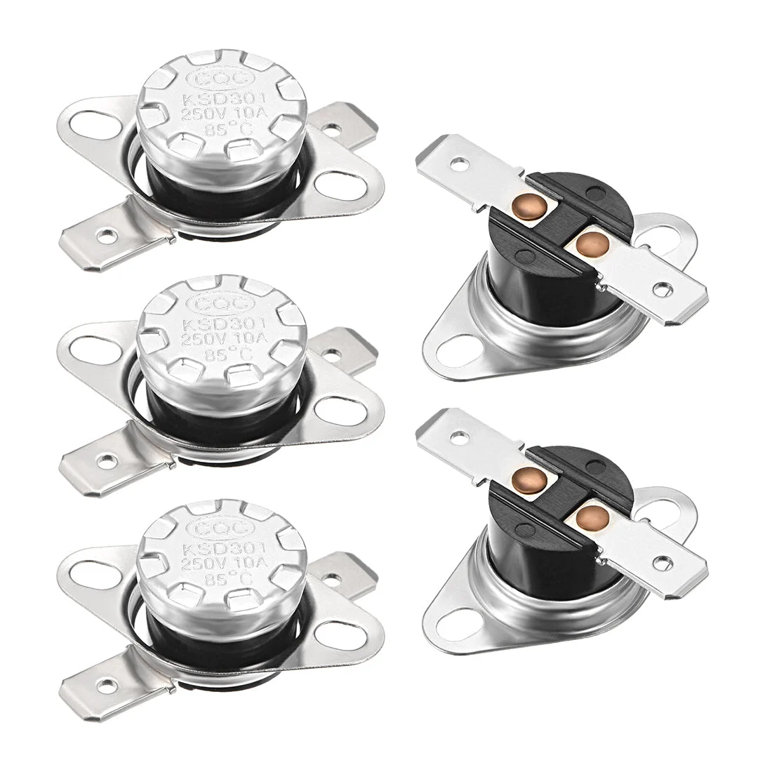 5pcs Thermostat 85°C/185°F 10A Closed N.C Adjust Snap Disc Temperature Switch