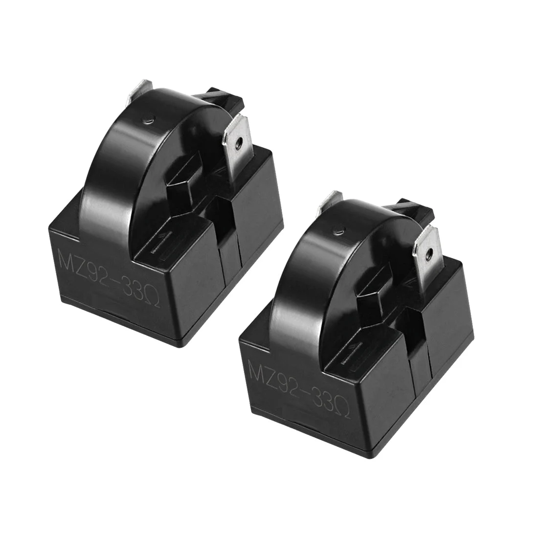 2 Pcs 33 Ohm 2 Pin Refrigerator Starter Relay Black