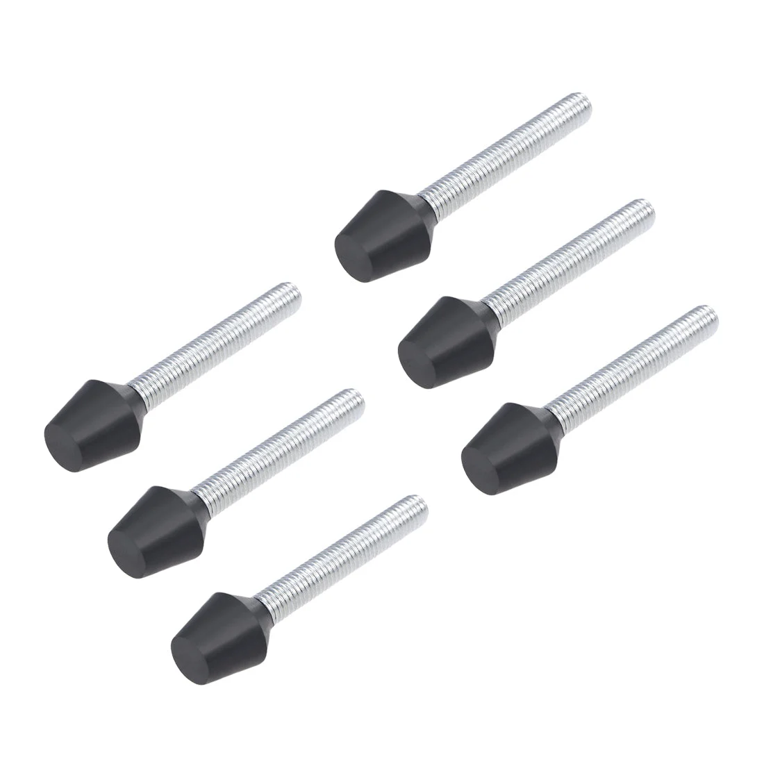 Toggle Clamp Foot Rubber Head Carbon Steel M10x87mm 6pcs
