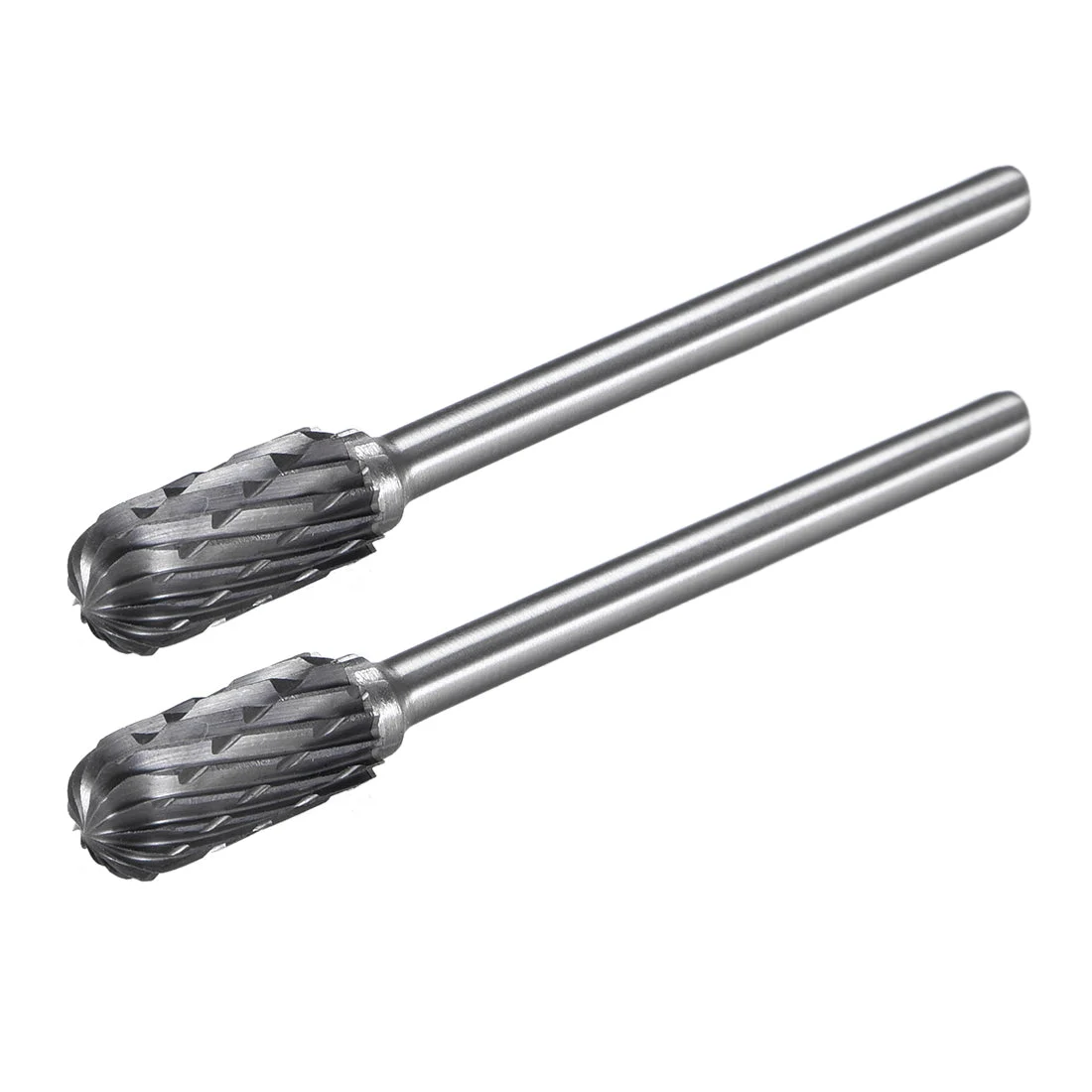 Tungsten Carbide Double Cut Rotary File Radius Cylinder Shape w 1/8" Shank 2pcs