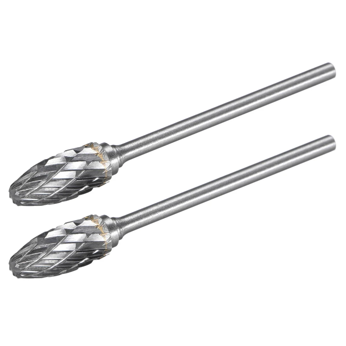 Tungsten Carbide Double Cut Rotary File Oval Shape w 3/32" Shank 2pcs