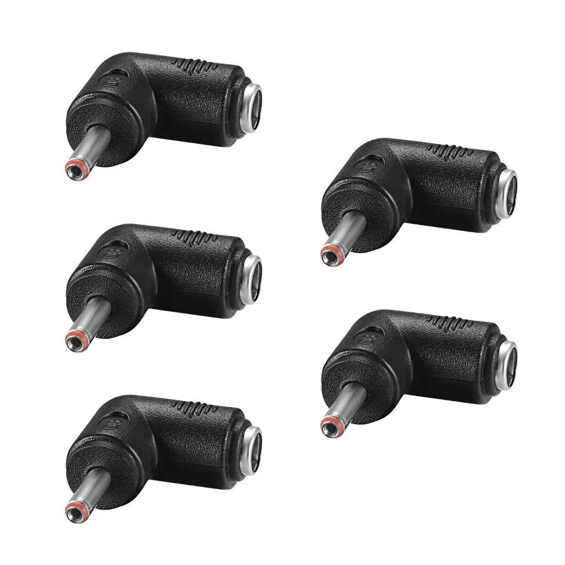 DC Power Connector 90 Degree Right Angle 5.5mm x 2.1mm Female to 3.5mm x 1.35mm Male Coupler Adapter Converter 5Pcs
