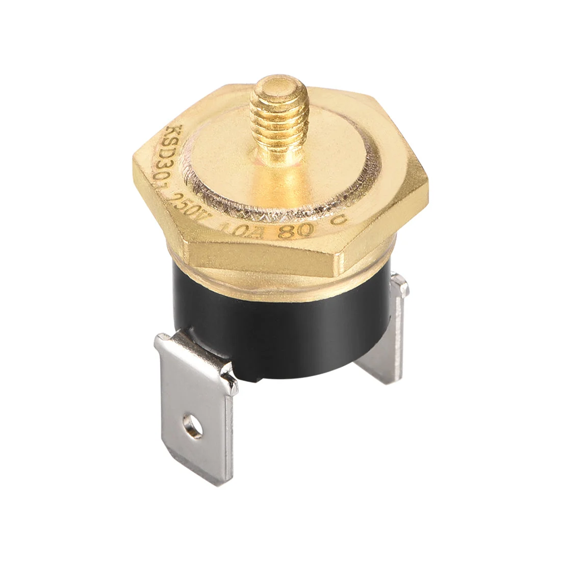 KSD301 Thermostat, Temperature Control Switch 80°C Copper M4 Normally Closed N.C 10A Screw Mount