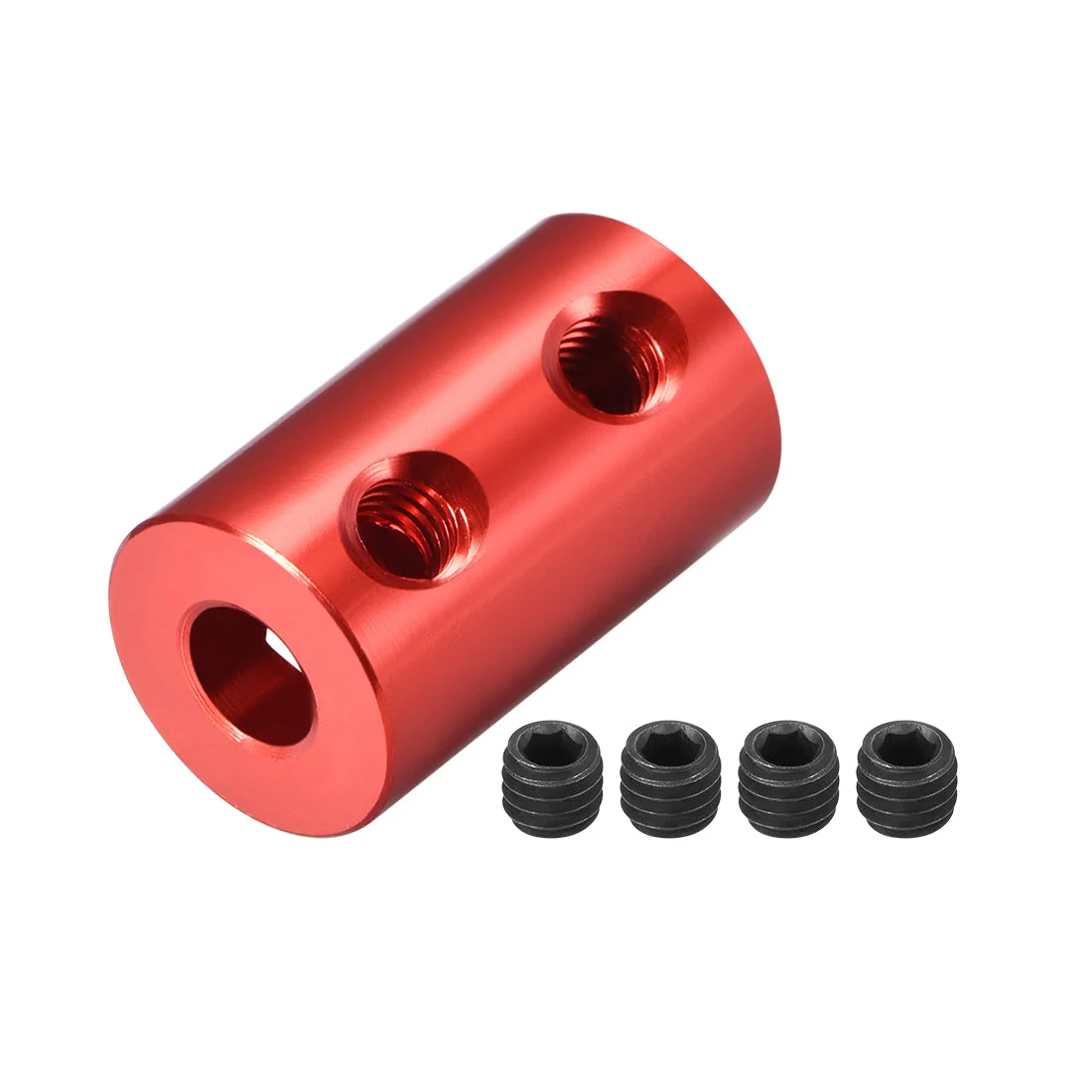 Uxcell Shaft Coupling 2mm to 5mm Bore L20xD12 Robot Motor Wheel Rigid Coupler Red