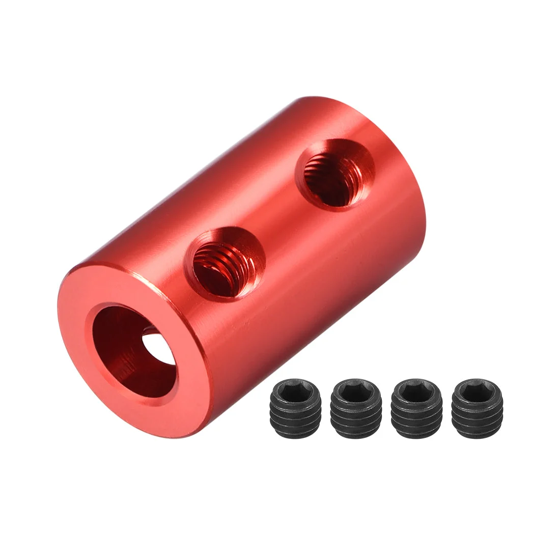 Uxcell Shaft Coupling 3mm to 6mm Bore L20xD12 Robot Motor Wheel Rigid Coupler Red