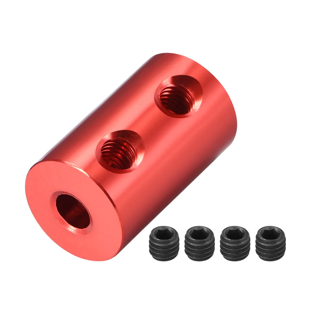 Uxcell Shaft Coupling 4mm to 4mm Bore L20xD12 Robot Motor Wheel Rigid Coupler Red