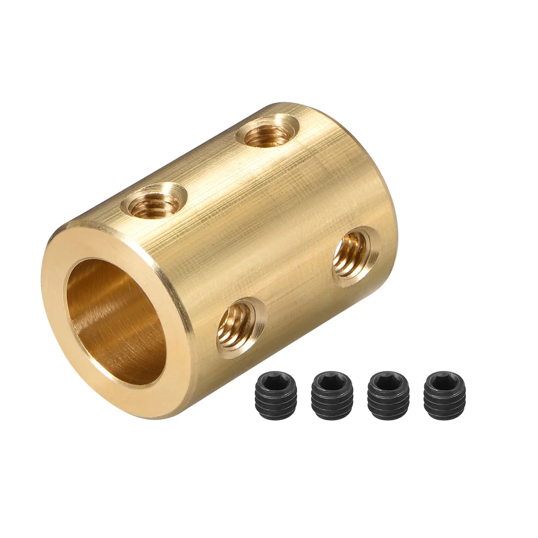 Uxcell Shaft Coupling 6mm to 10mm Bore L22xD16 Robot Motor Wheel Rigid Coupler Connector Gold Tone