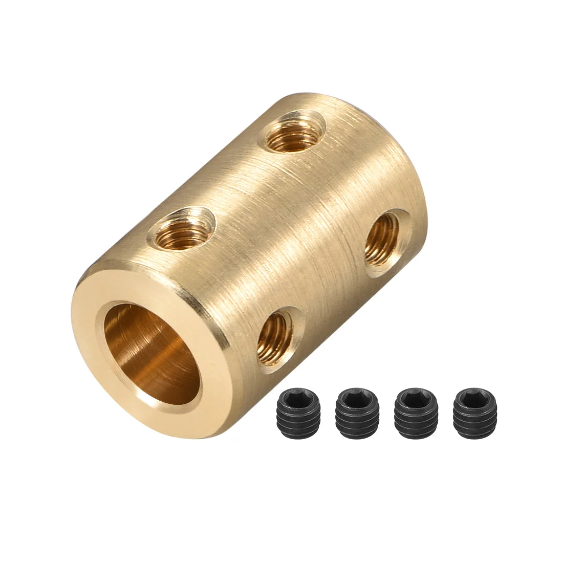 Uxcell Shaft Coupling 6mm to 8mm Bore L22xD14 Robot Motor Wheel Rigid Coupler Connector Gold Tone