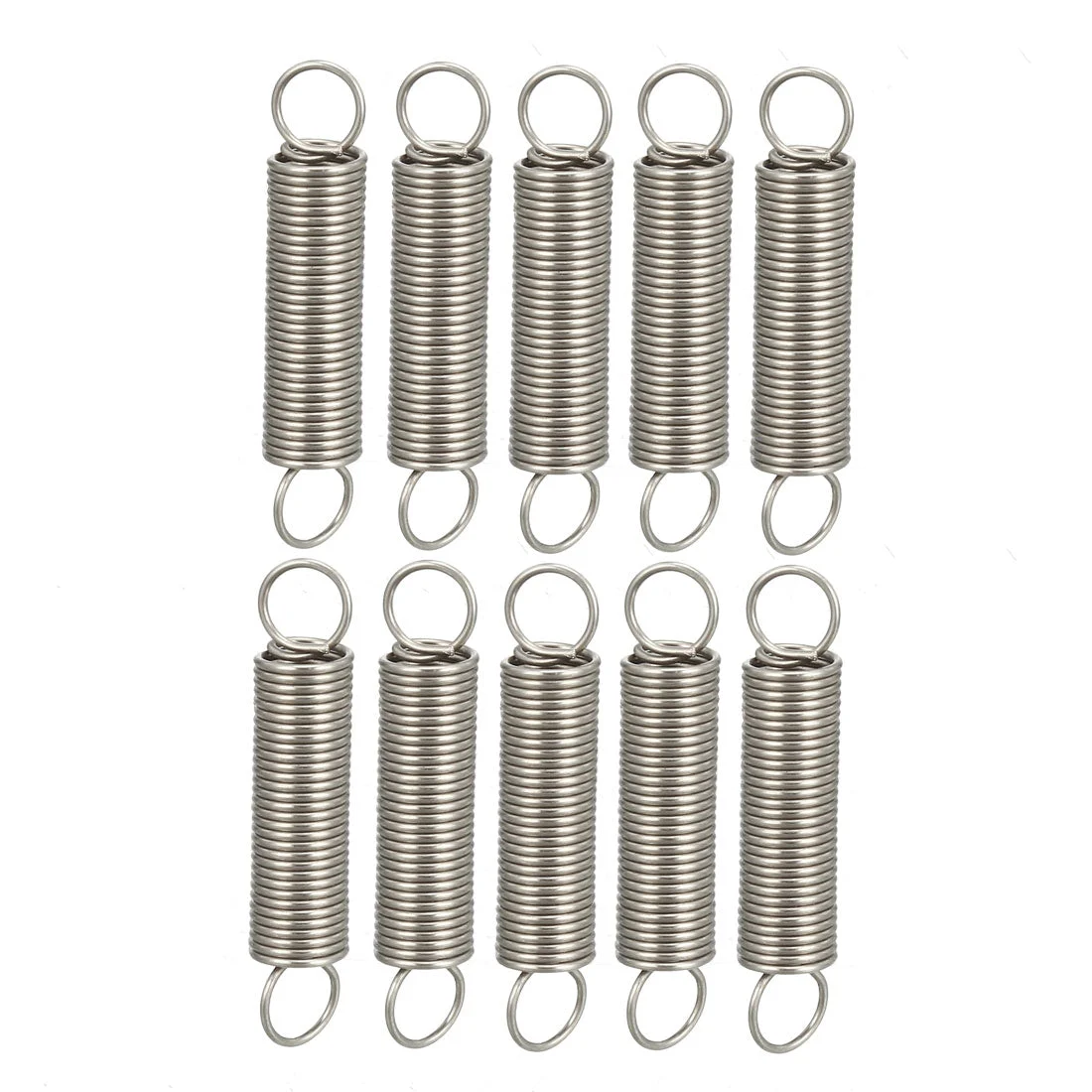 0.5x5x25mm Stainless Steel Small Dual Hook Tension Springs 10pcs
