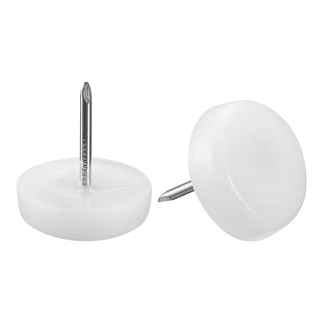 Furniture Feet Nail, Chair Table Leg Protector Pad 22mm Dia White Plastic 40pcs