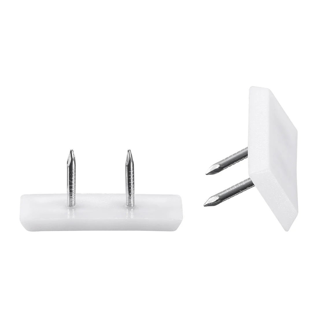 Furniture Feet Nail, Square Chair Table Leg Protector Pad 31mm x 12mm White Plastic 60pcs