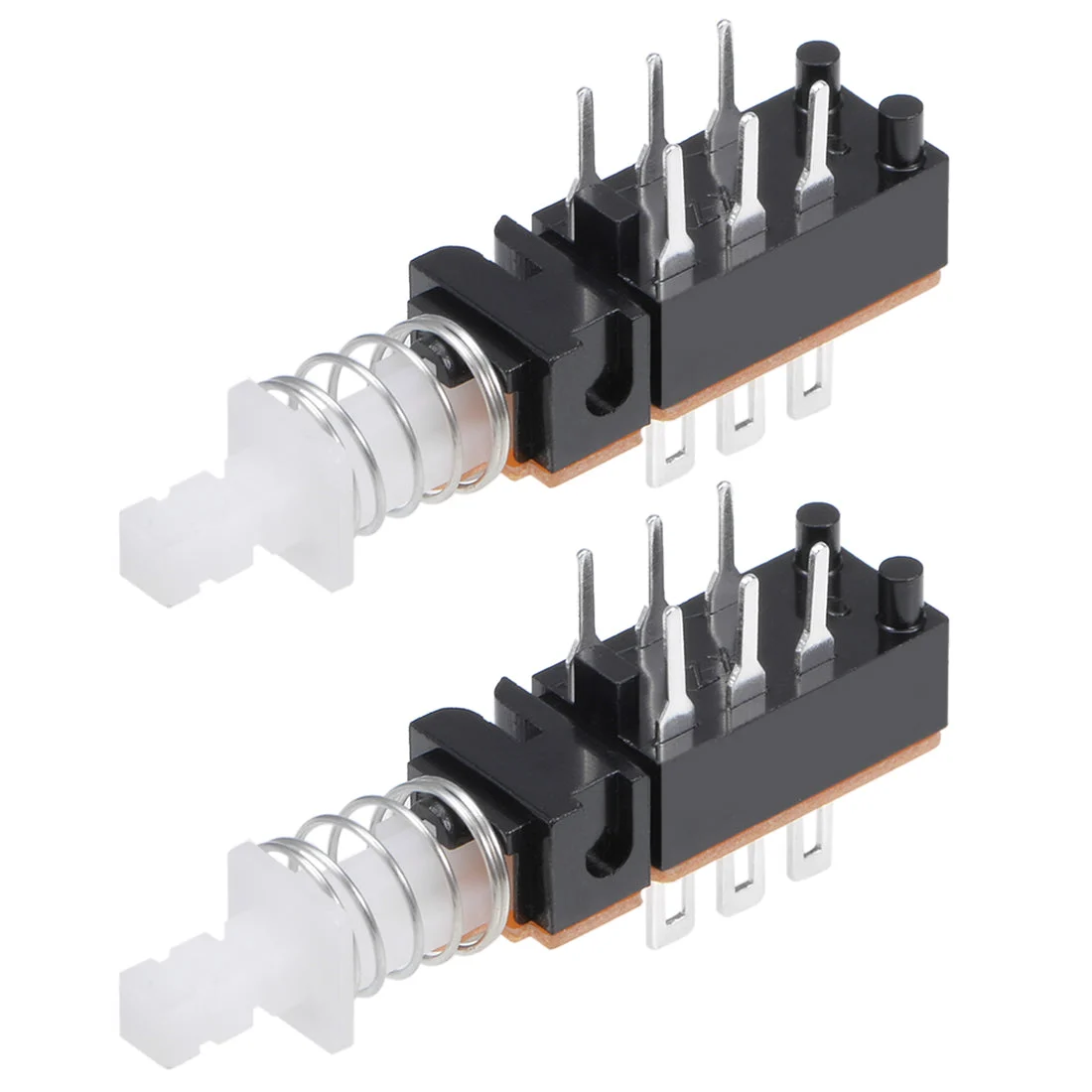 Push Button Switch DPDT 6 Pin 1 Position Self-Locking 2pcs