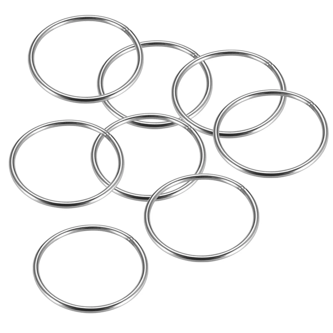 Welded O Ring, 90 x 5mm Strapping Round Rings 201 Stainless Steel 8pcs
