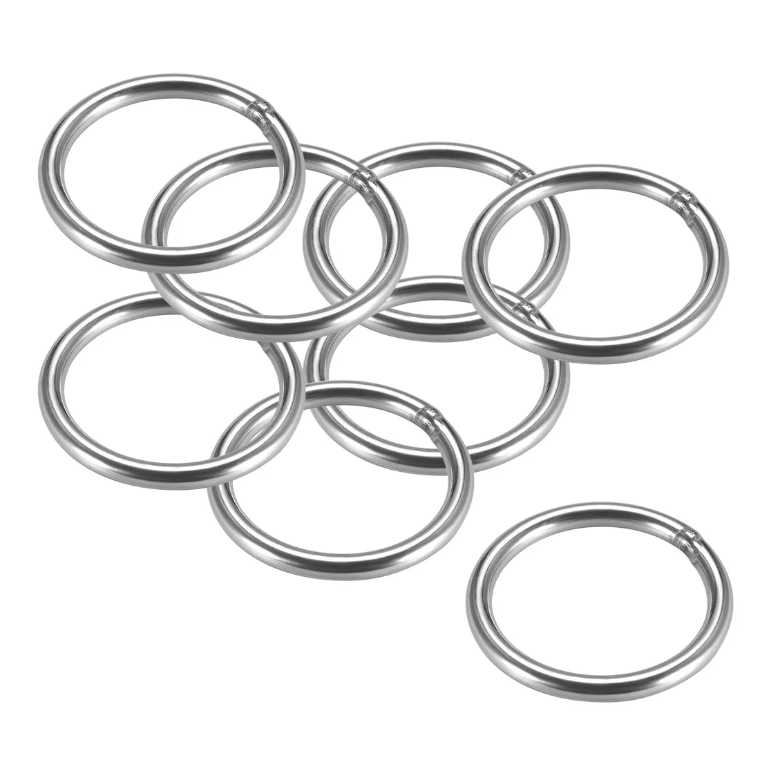 Welded O Ring, 60 x 6mm Strapping Round Rings 201 Stainless Steel 8pcs