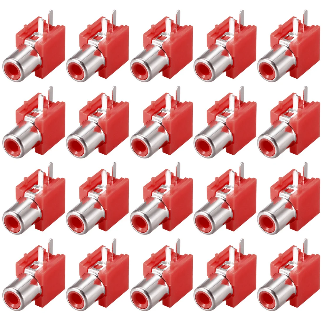 Uxcell PCB Panel Mount Single RCA Socket Female Jack Audio Video AV Connector Red 20Pcs