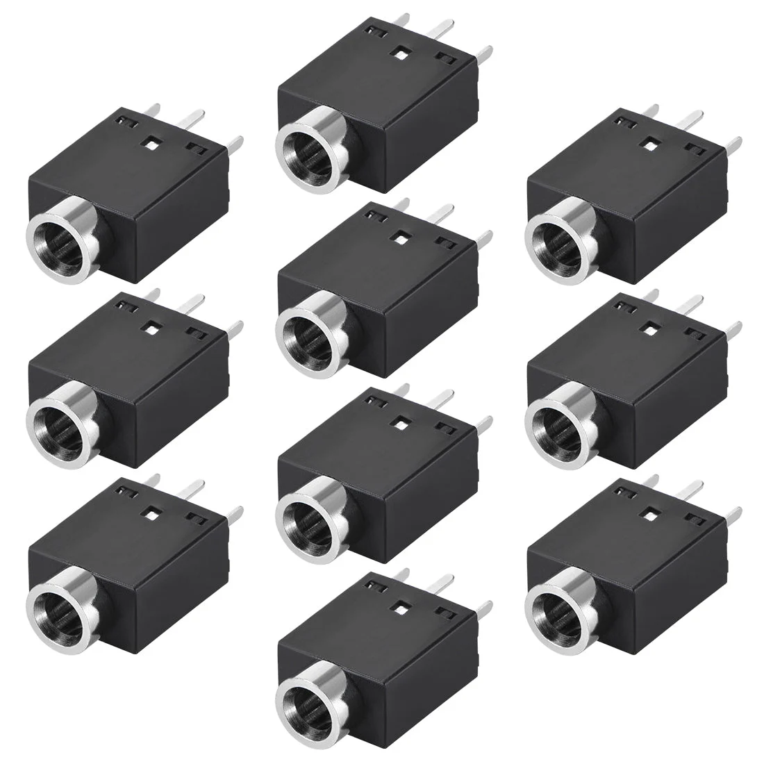 PCB Mount 3.5mm 5 Pin Socket Headphone Stereo Jack Video Connector PJ358 Black 10Pcs