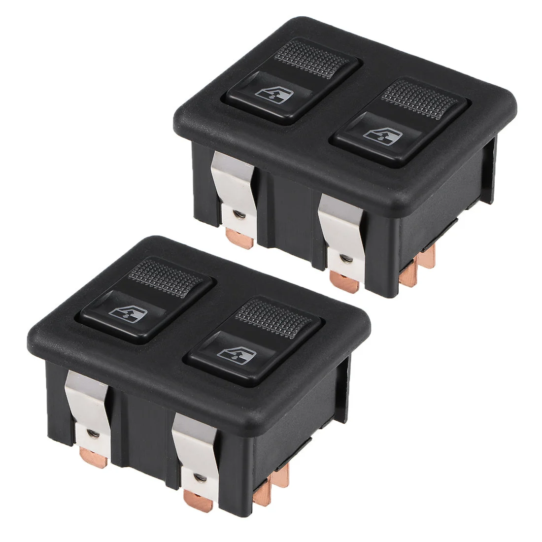10 Pins Car Window Switch Dual Button Car Control Master Rocker Switch Momentary, DC 12V 2pcs