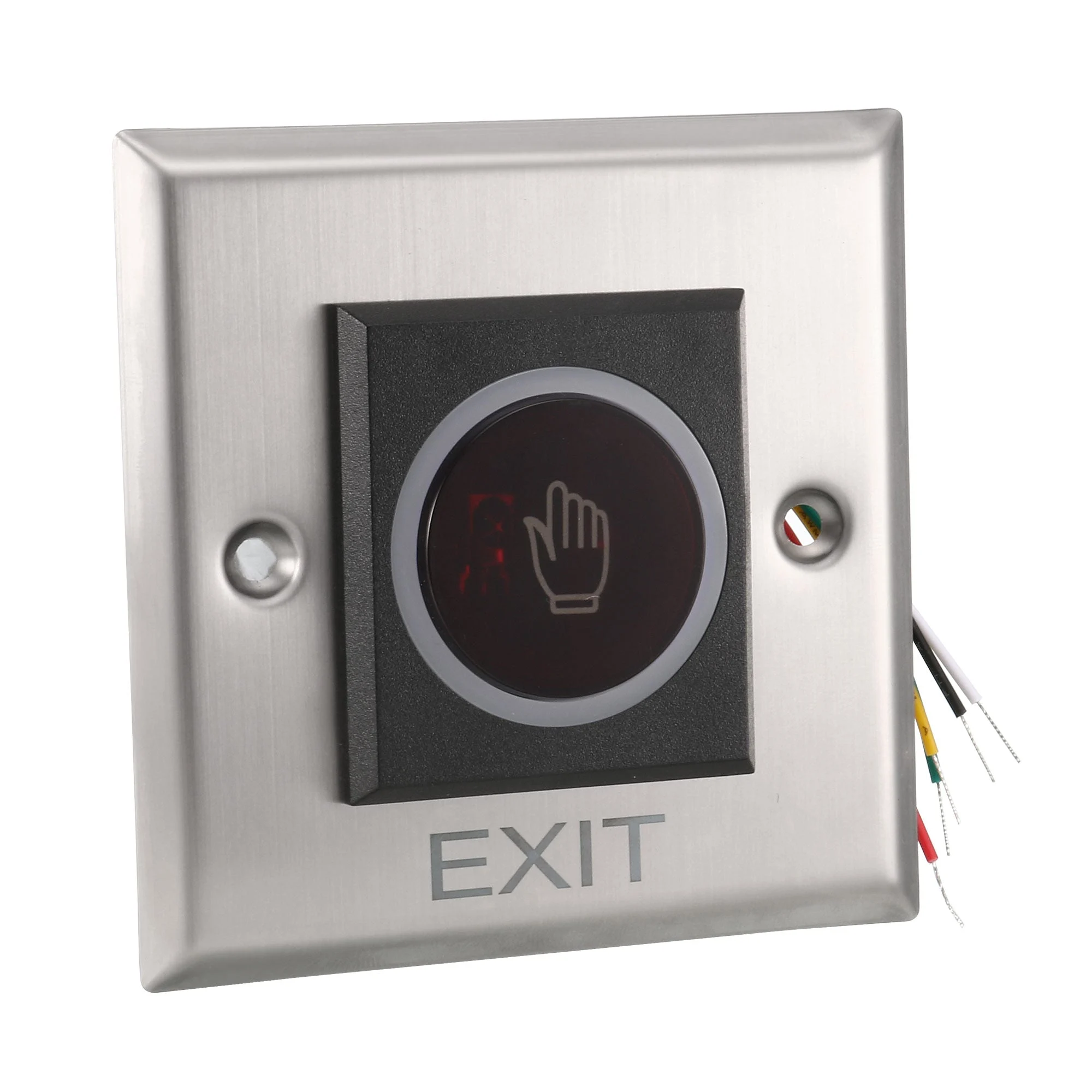 Uxcell IR No Touch Door Release Exit Button NO/NC/COM Sensor Switch with LED Indicator for Access Control 86mmx86mm Panel 12V 3A