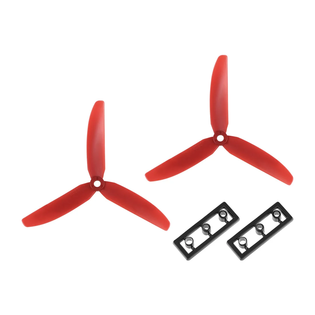 RC Propellers 5030 5x3 Inch 3-Vane Multi-Rotor for Aircraft Toy, Nylon Red 1 Pair with Adapter Rings