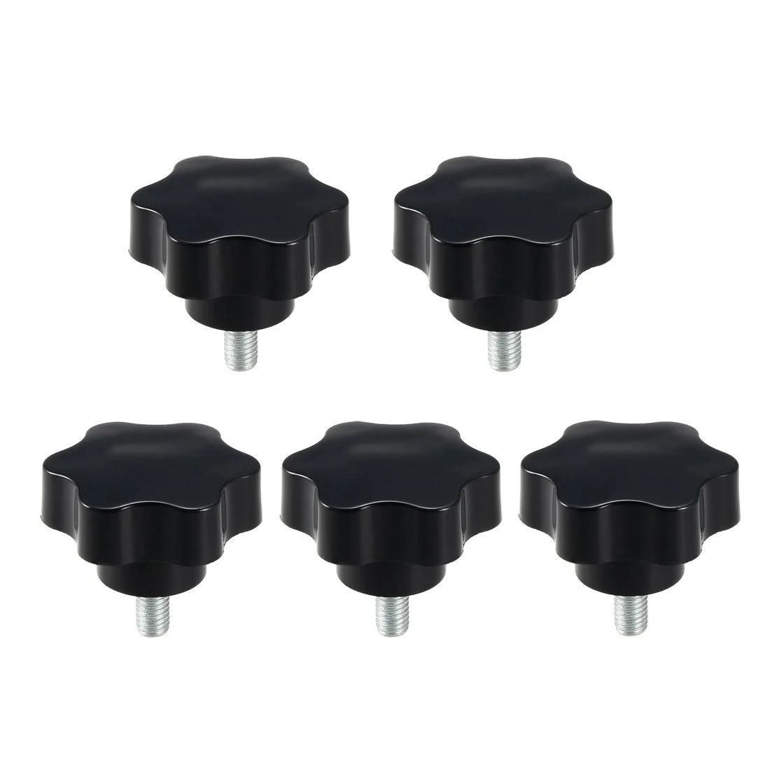 Clamping Screw Knob 50mm Dia Plum Hex Shaped Grips Knob M8 x 16mm Thread 5pcs