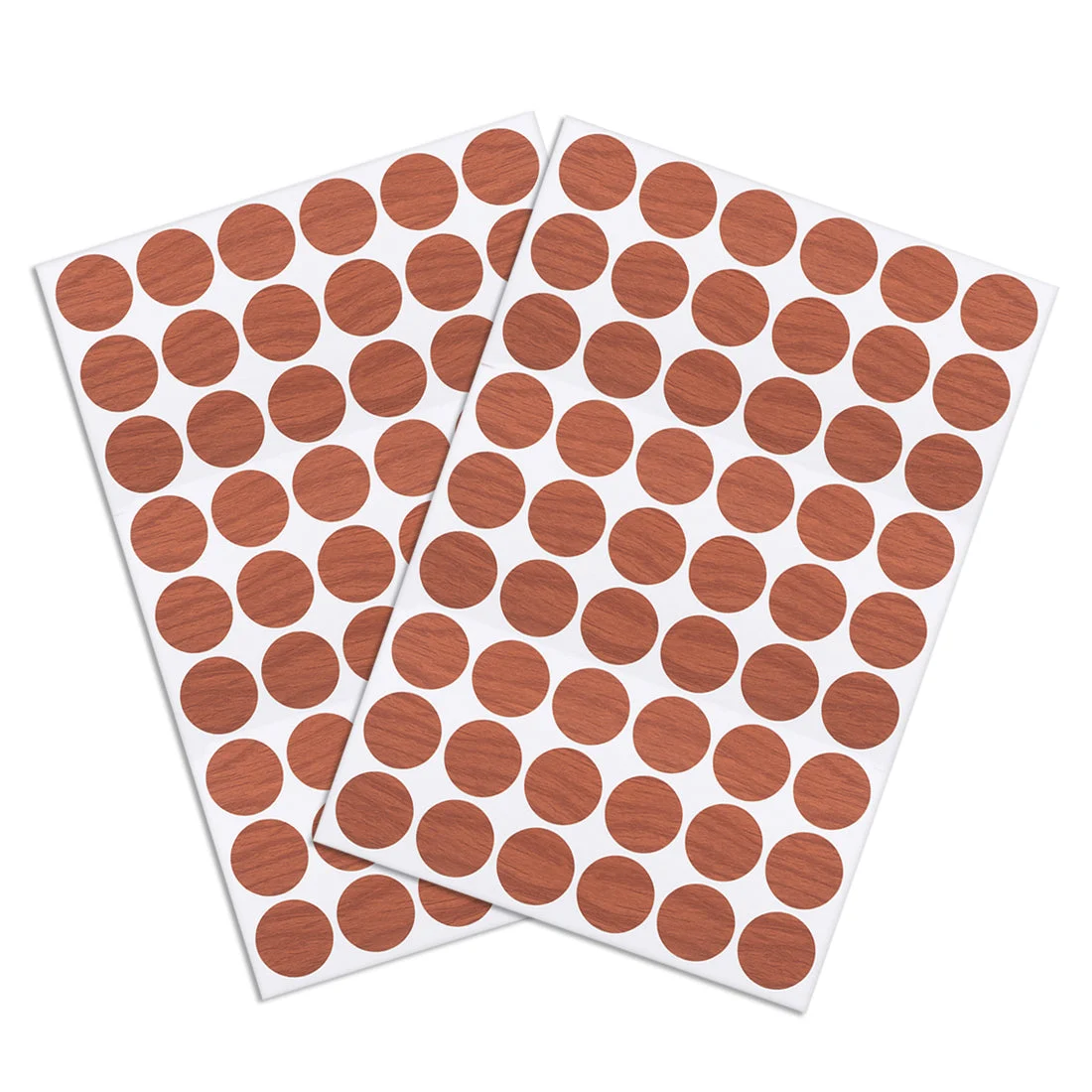 Screw Hole Covers Stickers Textured Plastic Self Adhesive Stickers for Wood Furniture Cabinet Shelve Plate 21mm Dia 108pcs in 2Sheet Cherry