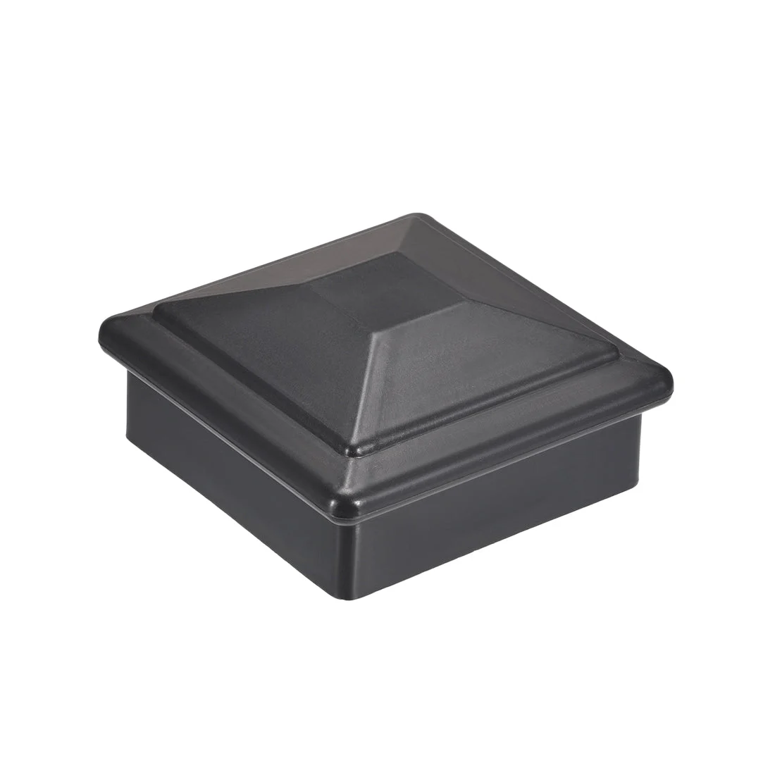 Flat Top Post Cap for Fence, Stair Handrail Post, 90x90mm (3.5inch) Plastic, Black Gray