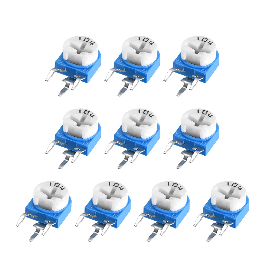 Trimmer Potentiometer 100K Ohm Adjustment Horizontal Variable Resistors 10Pcs