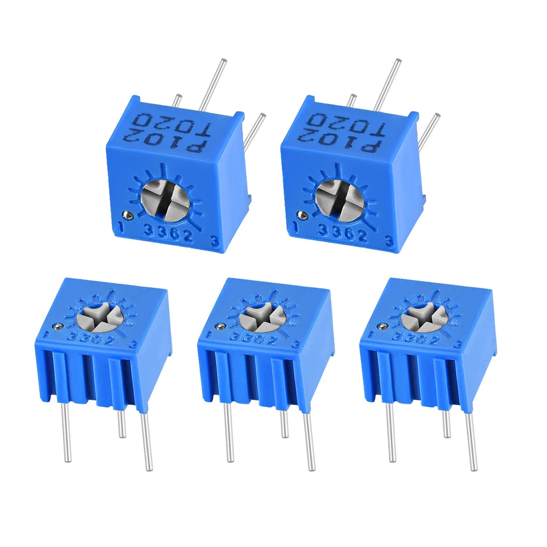 3362 Trimmer Potentiometer 1K Ohm Top Adjustment Horizontal Variable Resistors 5Pcs