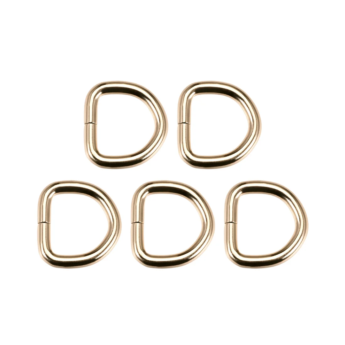 Uxcell 5 Pcs D Ring Buckle 0.8 Inch Metal Semi-Circular D-Rings Gold Tone for Hardware Bags Belts Craft DIY Accessories