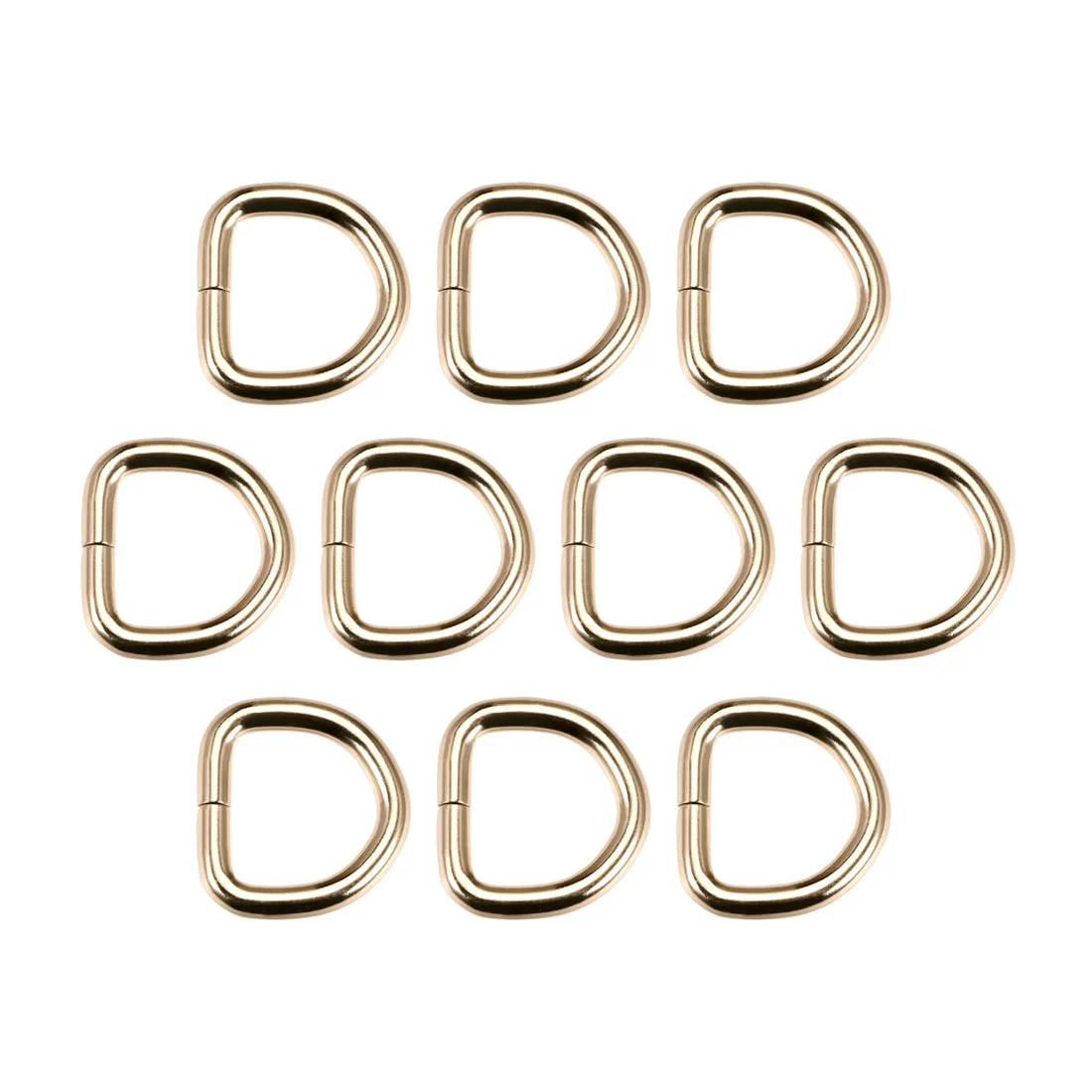Uxcell 10 Pcs D Ring Buckle 0.8 Inch Metal Semi-Circular D-Rings Gold Tone for Hardware Bags Belts Craft DIY Accessories