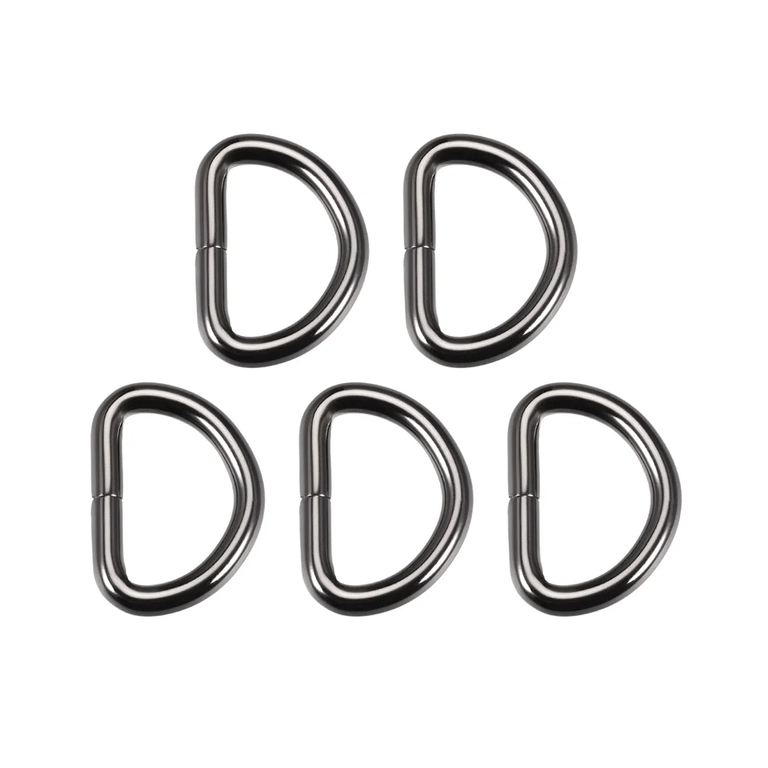 Uxcell 5 Pcs D Ring Buckle 1 Inch Metal Semi-Circular D-Rings Black for Hardware Bags Belts Craft DIY Accessories