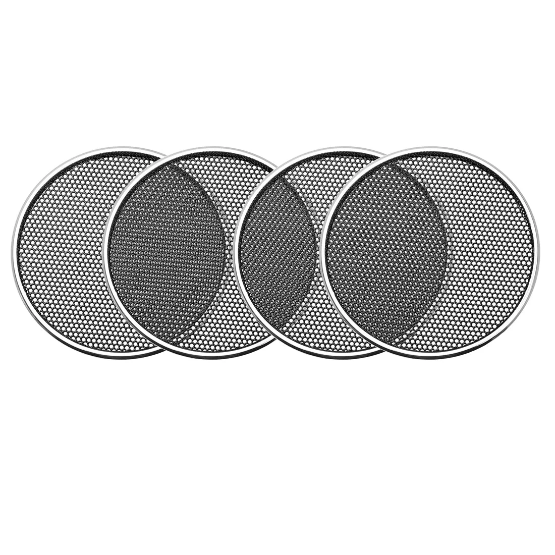 4pcs 1" Speaker Grill Mesh Decorative Circle Woofer Guard Protector Cover Parts Silver