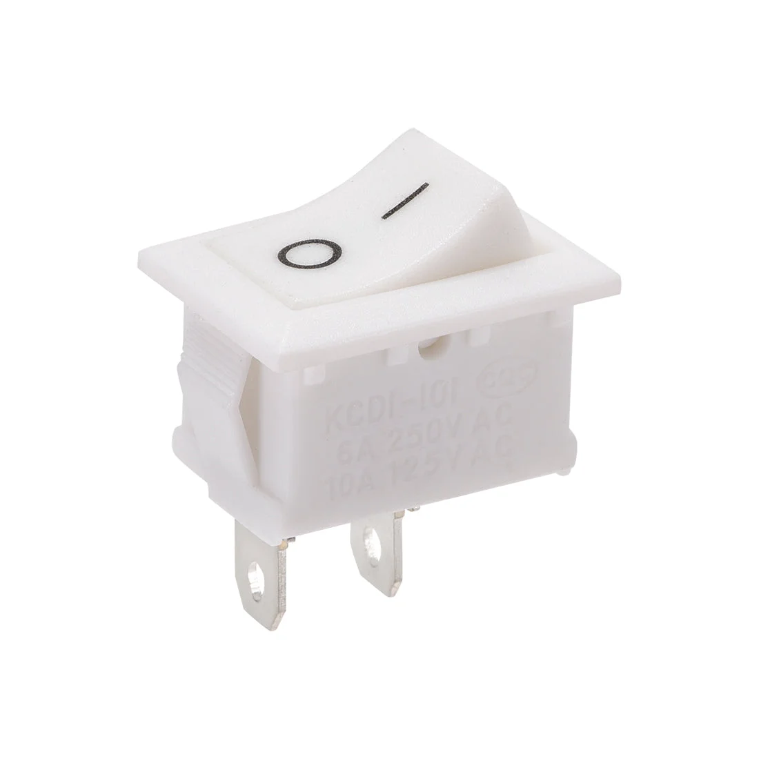 Mini Boat Rocker Switch White Toggle Switch ON/OFF AC 250V/6A 125V/10A 1pcs