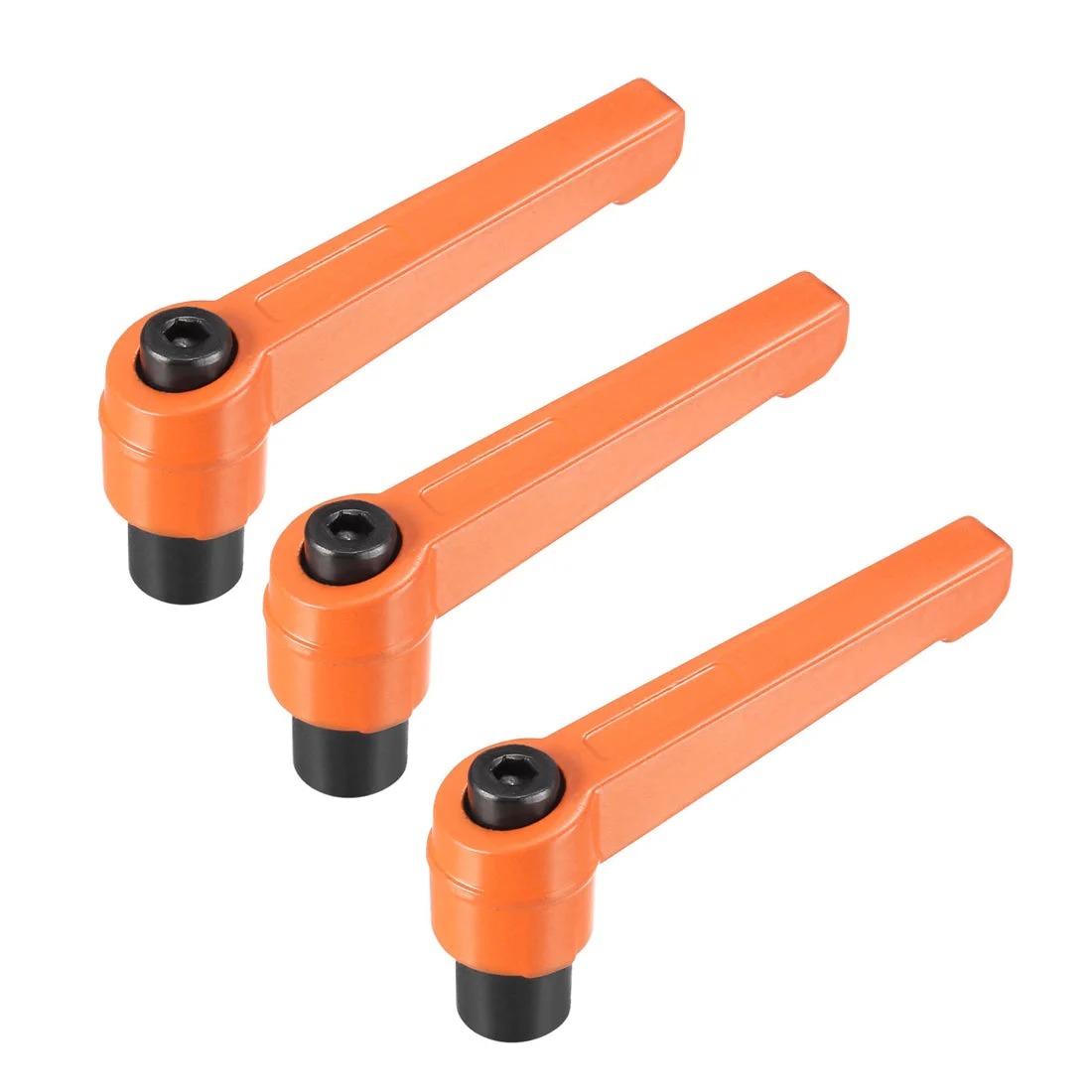 M8 Handle Adjustable Clamping Lever Push Button Ratchet Female Threaded Stud 3 Pcs