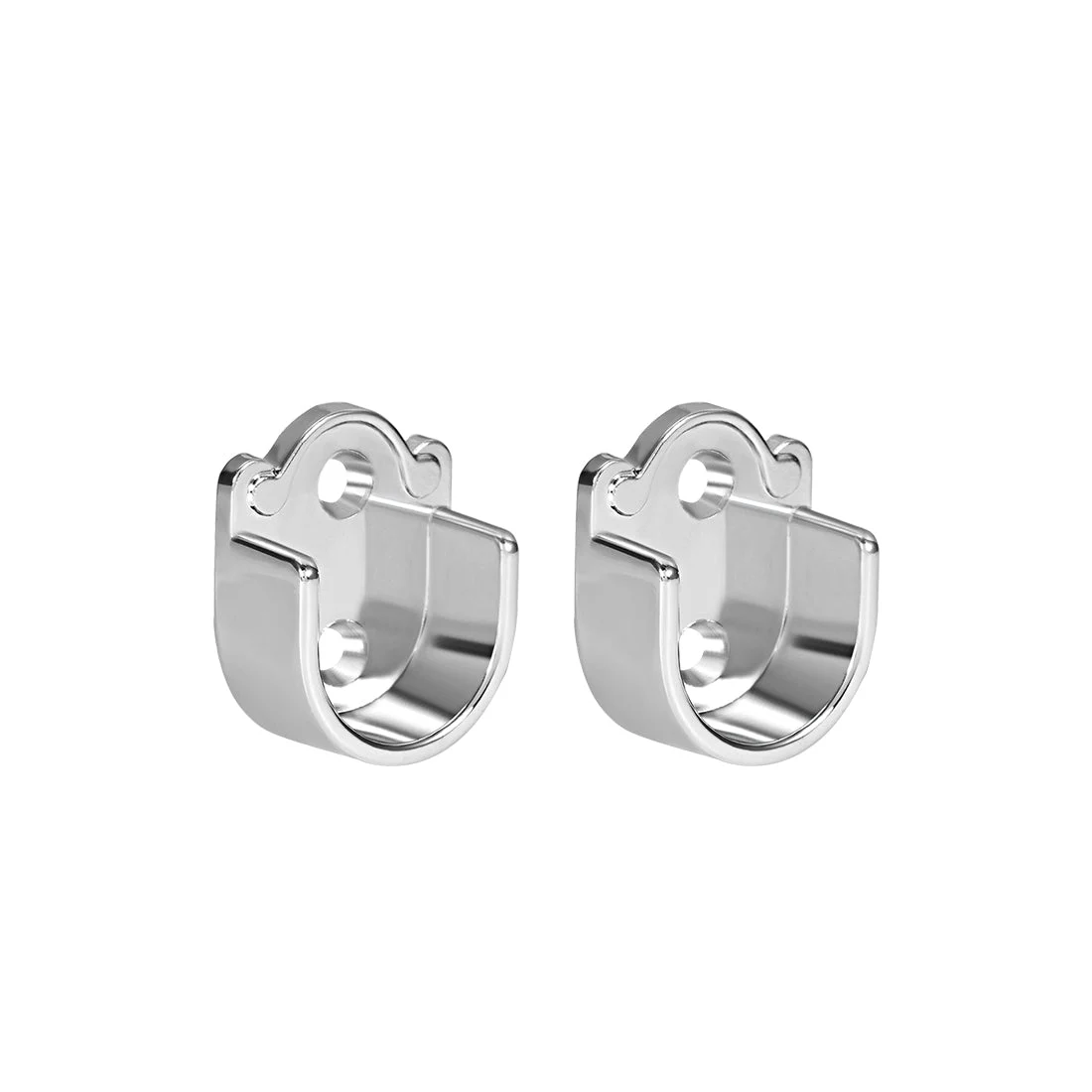 2pcs Zinc Alloy Wardrobe Closet Rod Bracket, Shower Curtain Rod Pole End Supports Sockets Flange Holder Fit Rod Dia 19mm