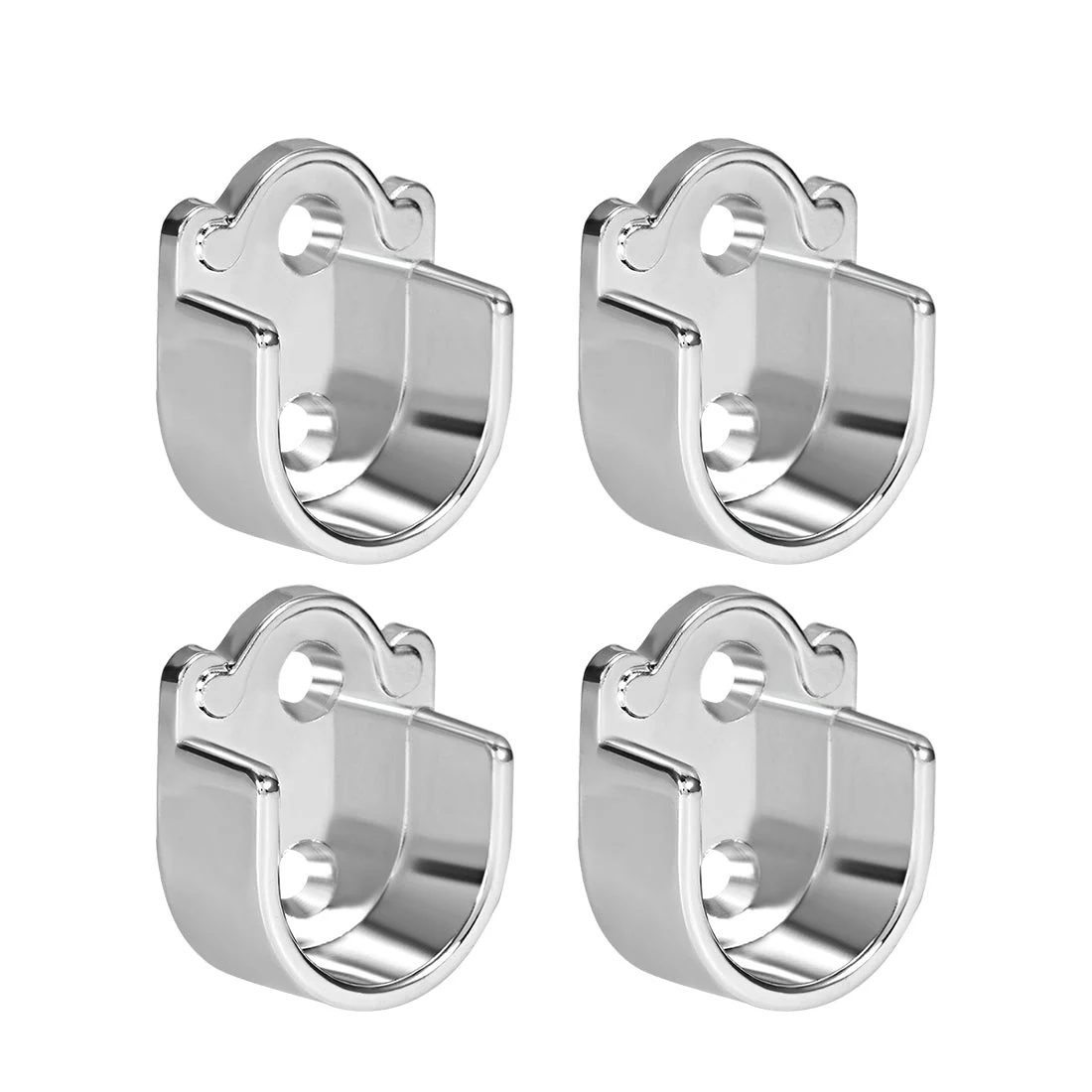 4pcs Zinc Alloy Wardrobe Closet Rod Supports Flange Holder Fit Rod Dia 25mm