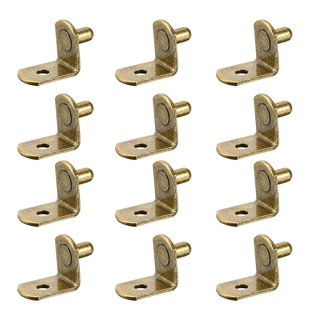 Shelf Support Peg,5mm L-Shaped Support, Furniture Cabinet Closet Shelf,Bracket Pegs with Hole,for Kitchen Furniture Book Shelves Supplies,Bronze,50pcs